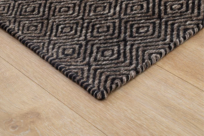 Gåsöga Ullmatta 240x340 cm Rektangulär - Svart/Vit - Textilier & mattor - Mattor - Modern matta - Ullmattor