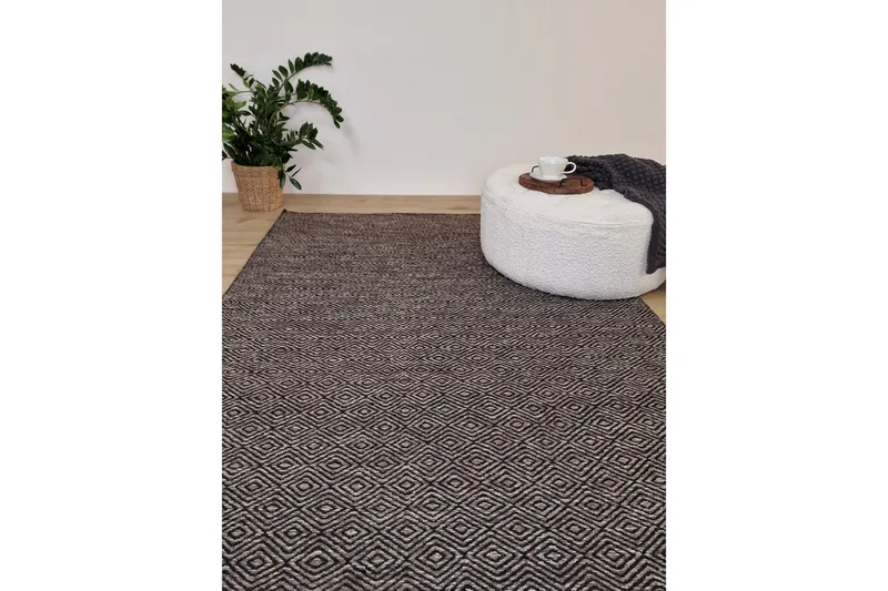 Gåsöga Ullmatta 240x340 cm Rektangulär - Svart/Vit - Textilier & mattor - Mattor - Modern matta - Ullmattor