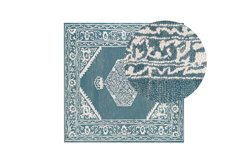 Gevas Ullmatta 200x200 cm Kvadratisk - Blå - Textilier & mattor - Mattor - Modern matta - Ullmattor