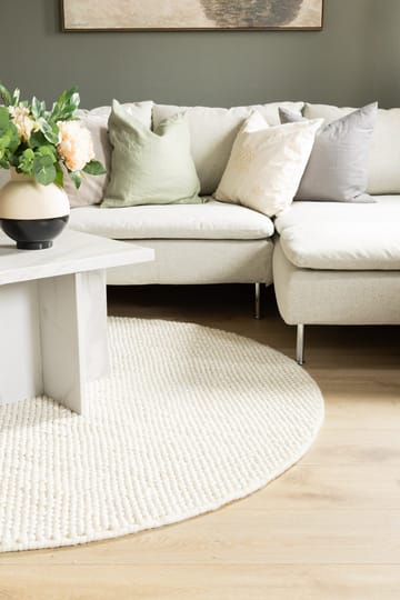 Handvävd Matta Bubble Rund 160 cm - Creme - Textilier & mattor - Mattor - Modern matta - Ullmattor