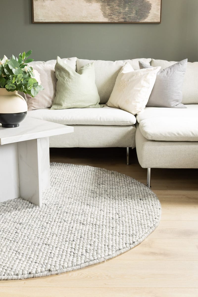 Handvävd Matta Bubble Rund 200 cm - Grå - Textilier & mattor - Mattor - Modern matta - Ullmattor