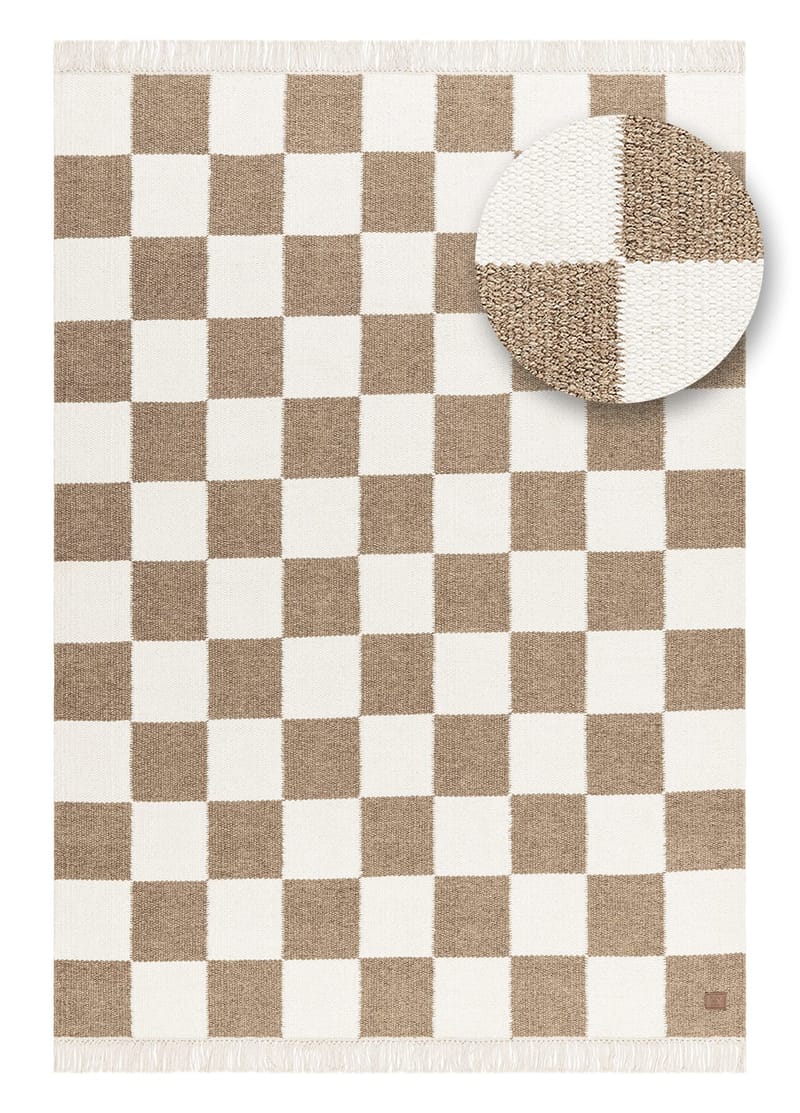 Handvävd Matta Nordic Check 140x200 cm - Choklad - Textilier & mattor - Mattor - Modern matta - Ullmattor