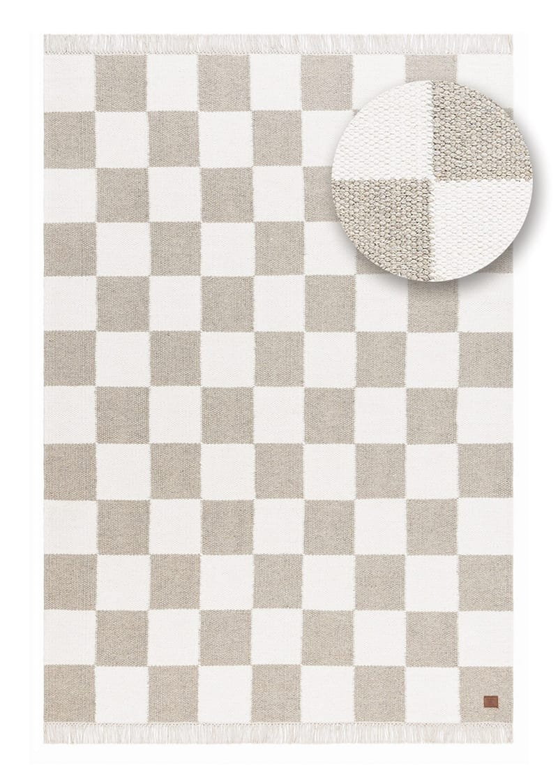 Handvävd Matta Nordic Check 160x230 cm - Grå - Textilier & mattor - Mattor - Modern matta - Ullmattor