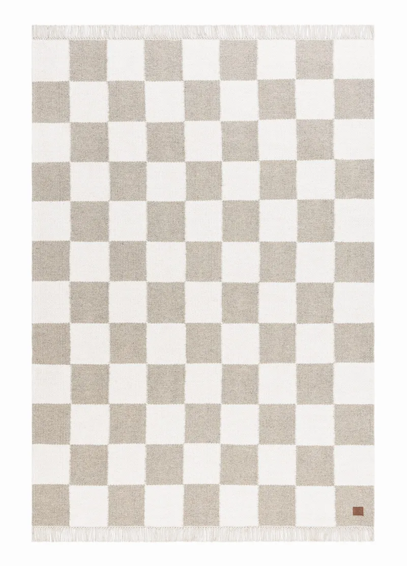 Handvävd Matta Nordic Check 160x230 cm, Grå