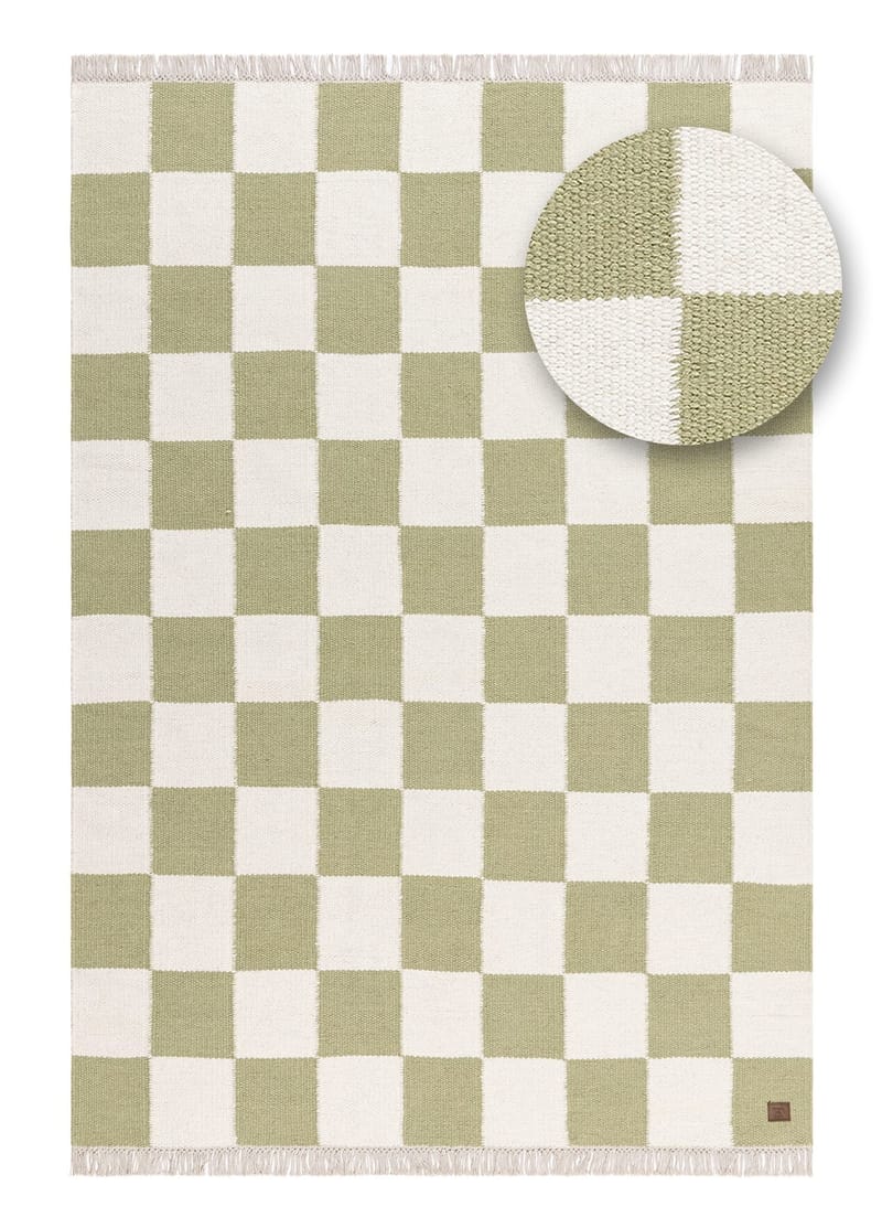 Handvävd Matta Nordic Check 160x230 cm - Grön - Textilier & mattor - Mattor - Modern matta - Ullmattor