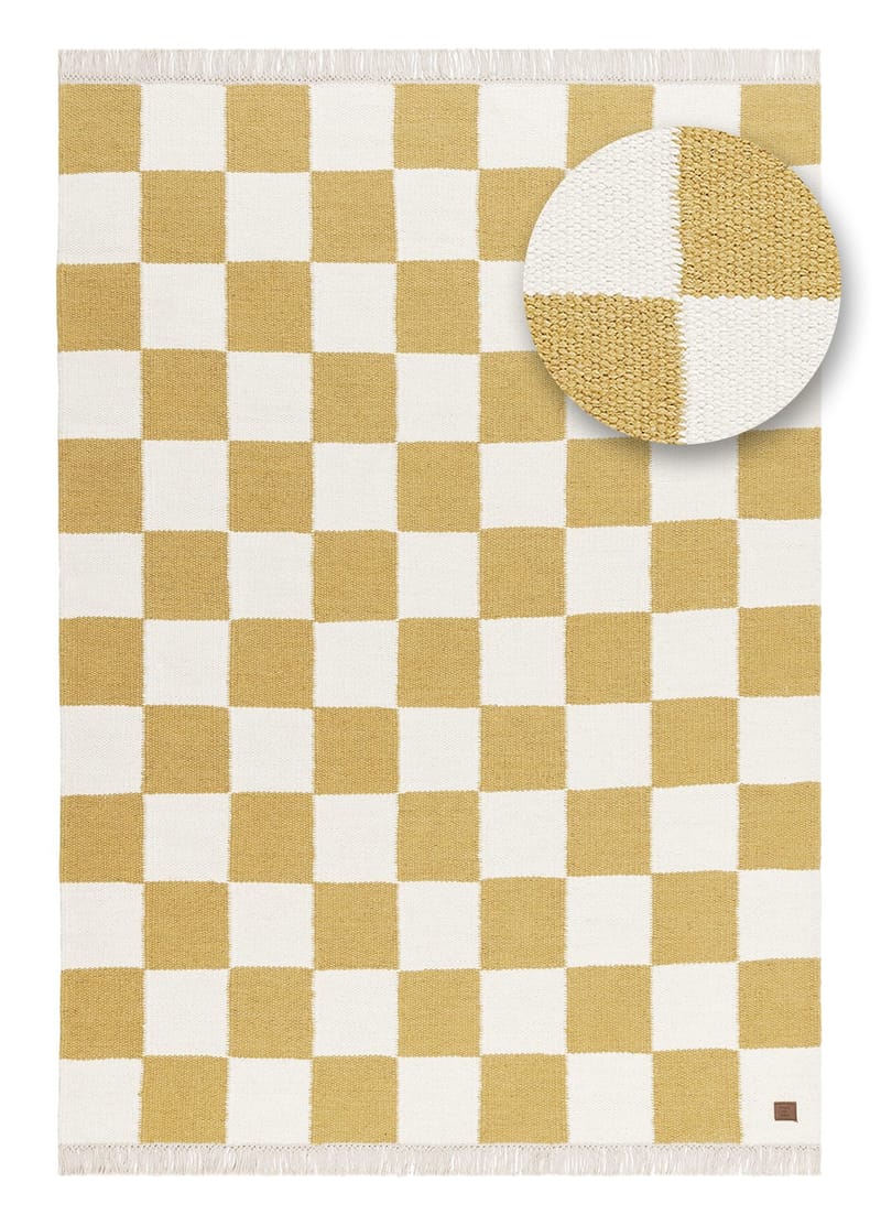 Handvävd Matta Nordic Check 160x230 cm - Lejongul - Textilier & mattor - Mattor - Modern matta - Ullmattor