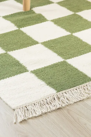 Handvävd Matta Nordic Check 160x230 cm - Smaragdgrön - Textilier & mattor - Mattor - Modern matta - Ullmattor