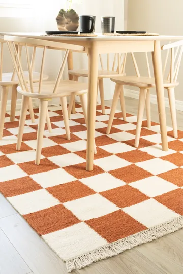 Handvävd Matta Nordic Check 160x230 cm - Terracotta - Textilier & mattor - Mattor - Modern matta - Ullmattor