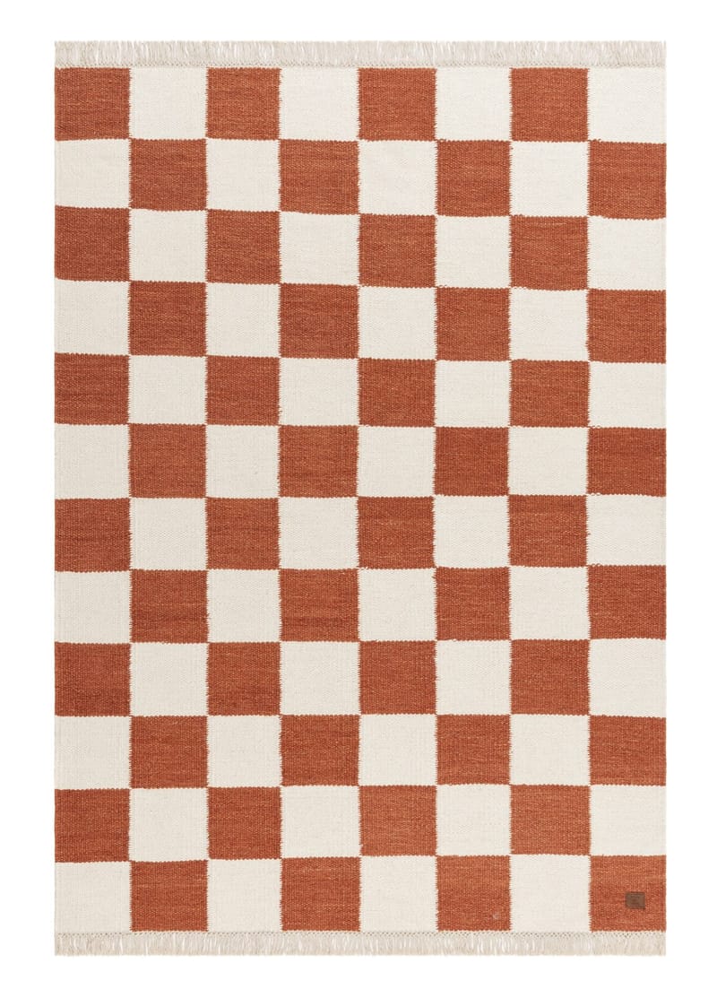 Handvävd Matta Nordic Check 160x230 cm, Terracotta