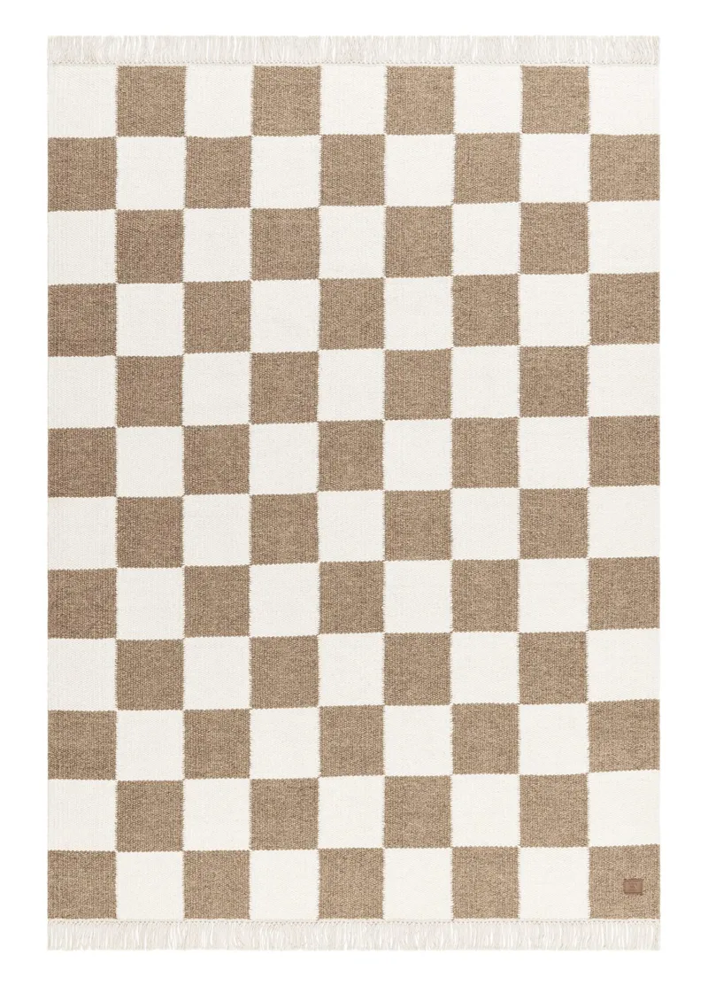 Handvävd Matta Nordic Check 200x300 cm, Choklad