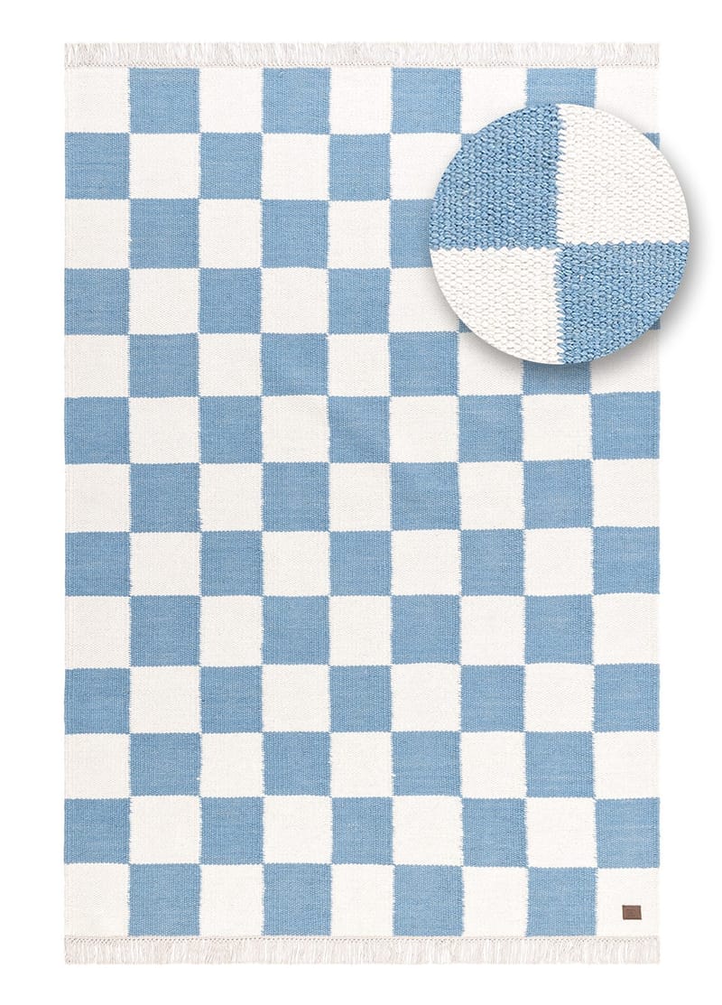 Handvävd Matta Nordic Check 200x300 cm - Duvblå - Textilier & mattor - Mattor - Modern matta - Ullmattor