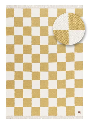 Handvävd Matta Nordic Check 200x300 cm - Lejongul - Textilier & mattor - Mattor - Modern matta - Ullmattor