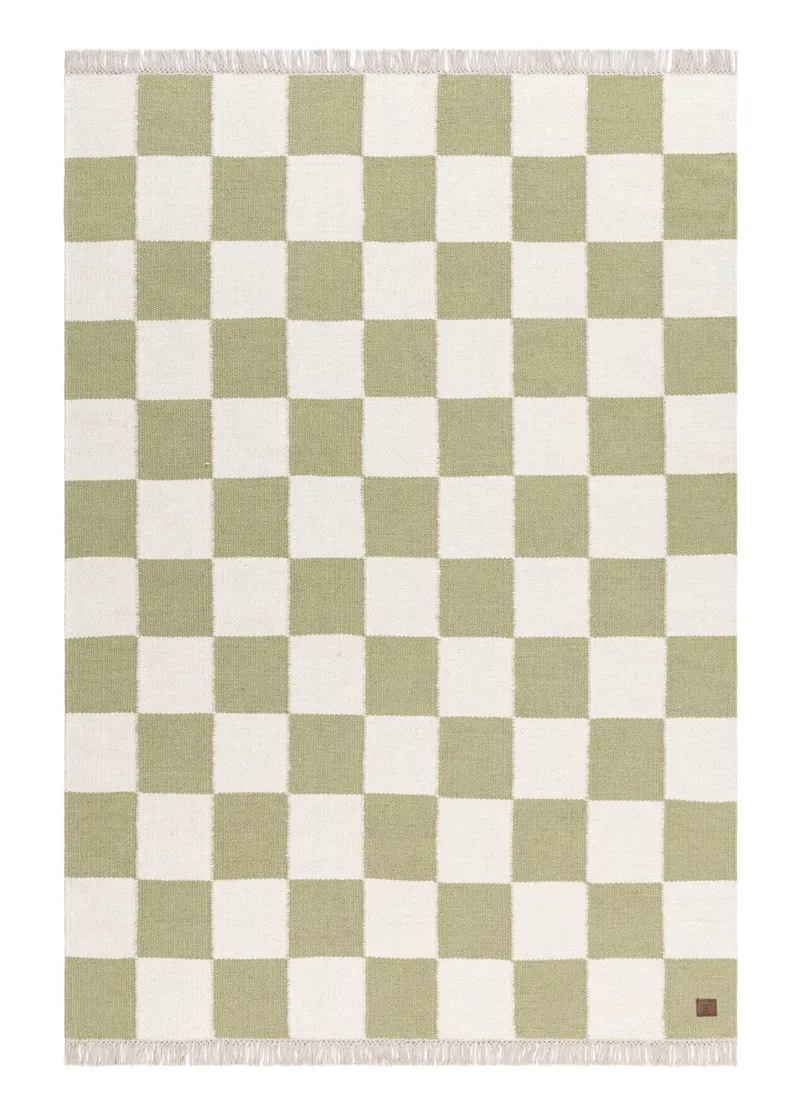 Handvävd Matta Nordic Check 240x340 cm, Grön