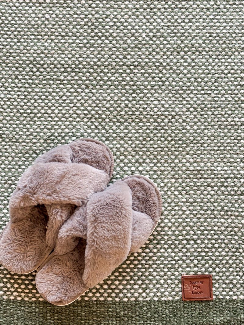 Handvävd Matta Sandhamn Kvadratisk 200x200 cm - smaragdgrön - Textilier & mattor - Mattor - Modern matta - Ullmattor