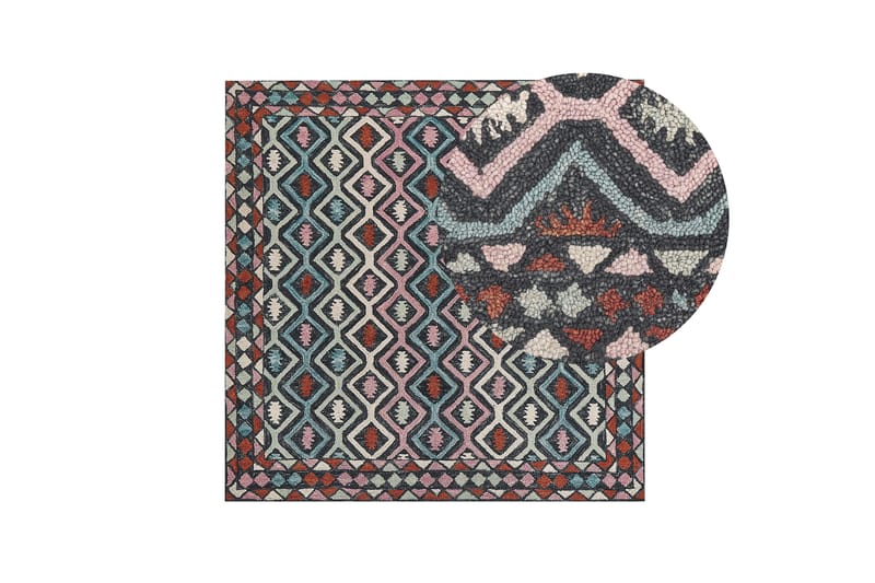 Haymana Ullmatta 200x200 cm Kvadratisk - Blå - Textilier & mattor - Mattor - Modern matta - Ullmattor