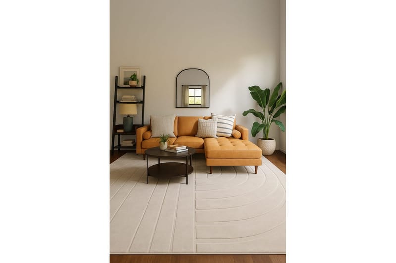 Heaven Trend Maskinvävd matta 160x230 cm - Beige - Textilier & mattor - Mattor - Modern matta - Friezemattor