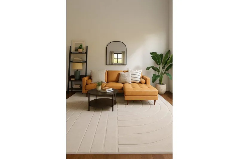 Heaven Trend Maskinvävd matta 160x230 cm - Beige - Textilier & mattor - Mattor - Modern matta - Friezemattor