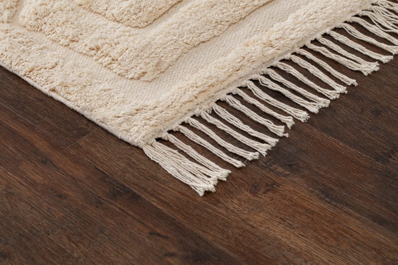 Marocko Bomullsmatta 200x300 cm - Creme - Textilier & mattor - Mattor - Modern matta - Bomullsmattor