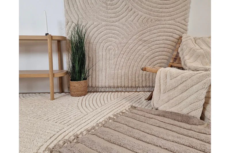 Marocko Bomullsmatta 200x300 cm - Creme - Textilier & mattor - Mattor - Modern matta - Bomullsmattor