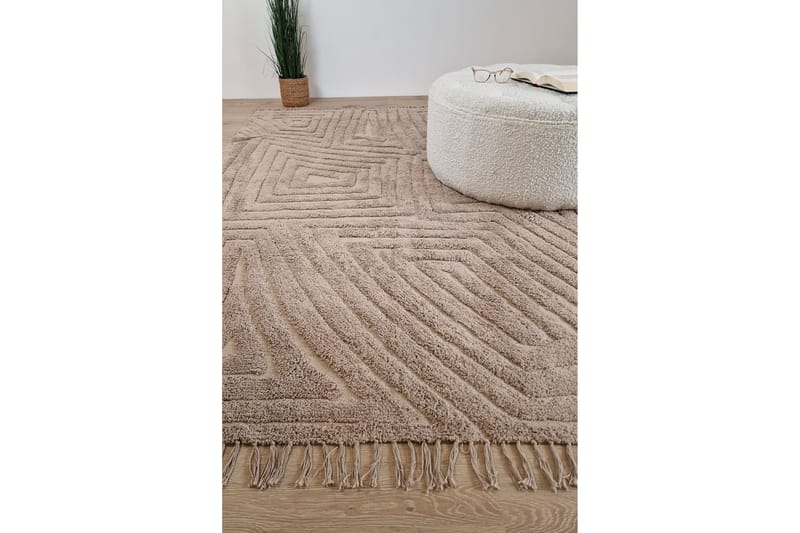 Marocko Bomullsmatta 200x300 cm - Linne - Textilier & mattor - Mattor - Modern matta - Bomullsmattor