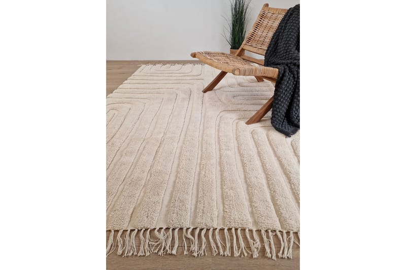 Marocko Bomullsmatta 240x340 cm - Creme - Textilier & mattor - Mattor - Modern matta - Bomullsmattor