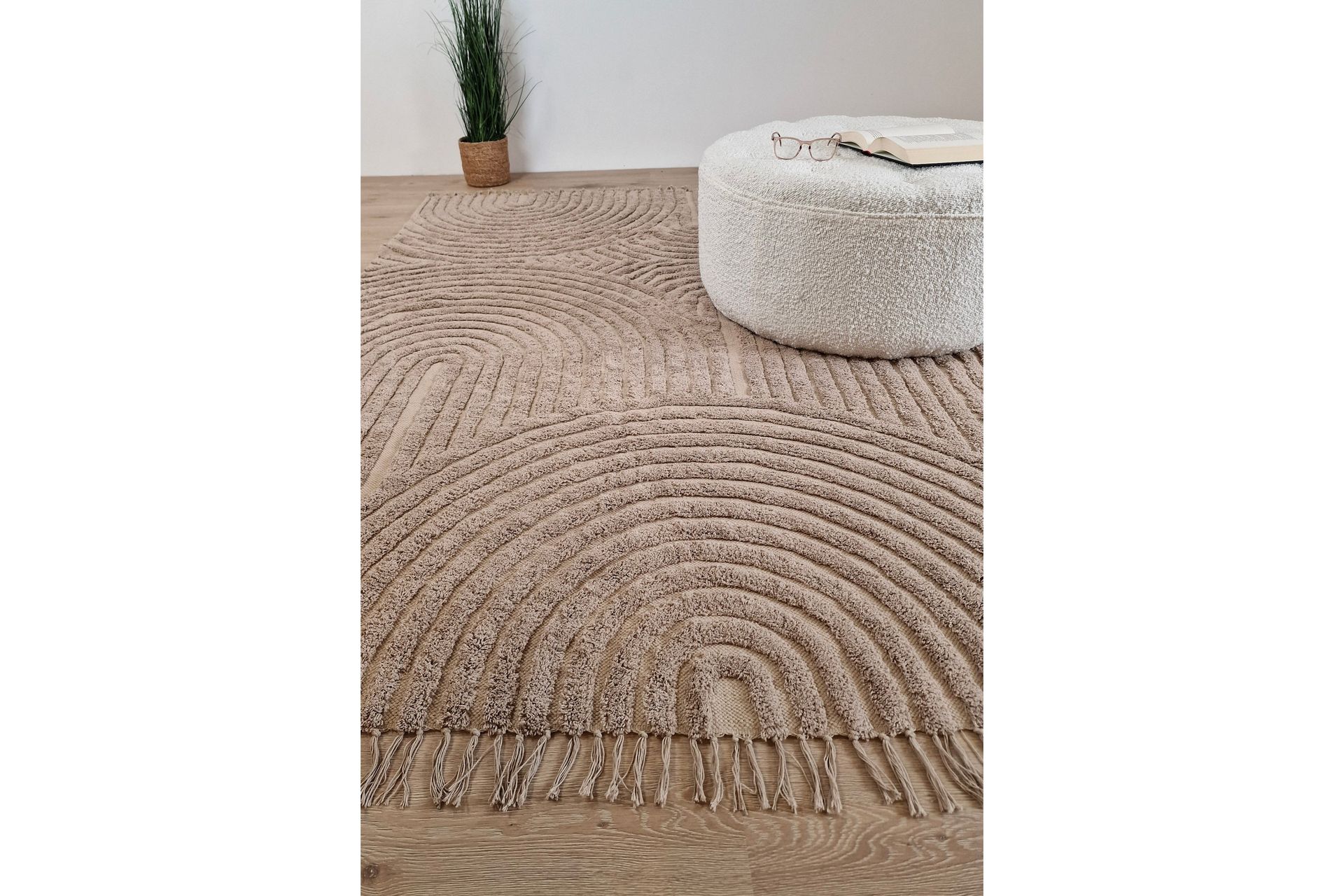Marocko Bomullsmatta 240x340 cm - Linne - Textilier & mattor - Mattor - Modern matta - Bomullsmattor