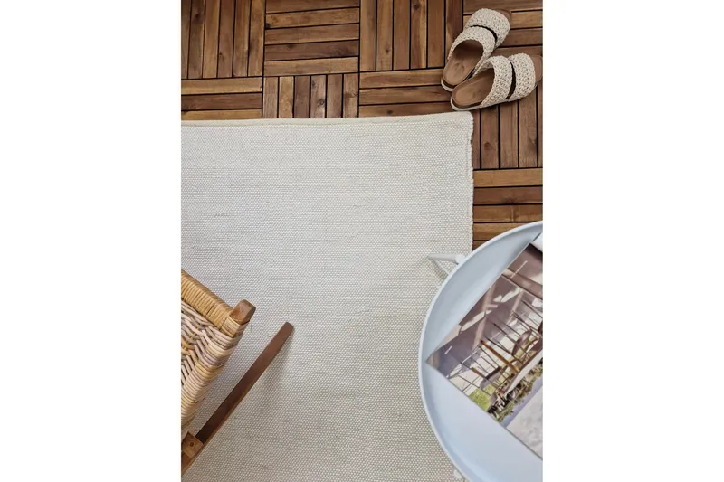 Holma Wiltonmatta 200x200 cm Kvadratisk - Vit - Textilier & mattor - Mattor - Modern matta - Friezemattor