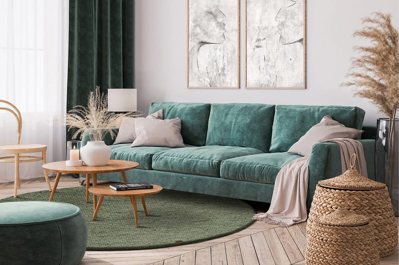 Torekov Ullmatta Rund 200 cm - Grön - Textilier & mattor - Mattor - Modern matta - Ullmattor