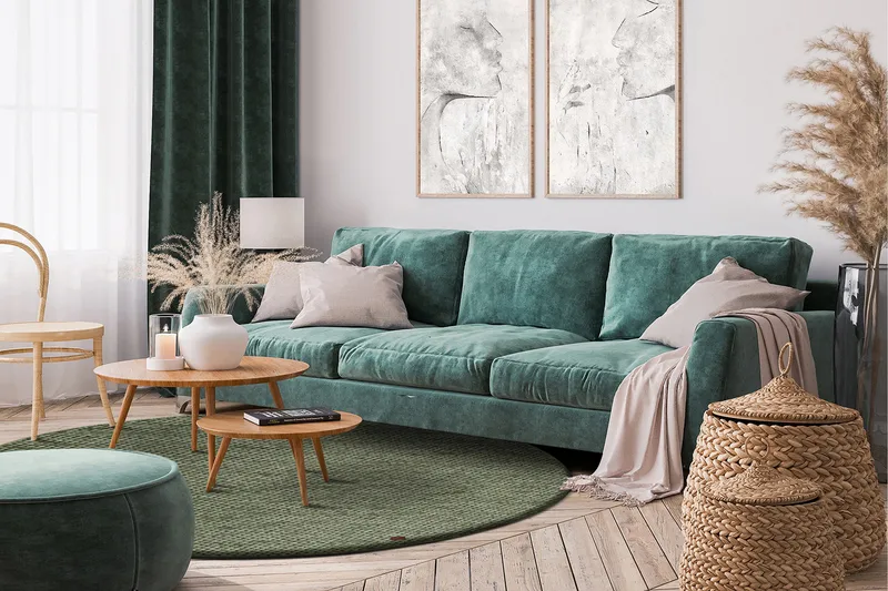 Torekov Ullmatta Rund 240 cm - Grön - Textilier & mattor - Mattor - Modern matta - Ullmattor