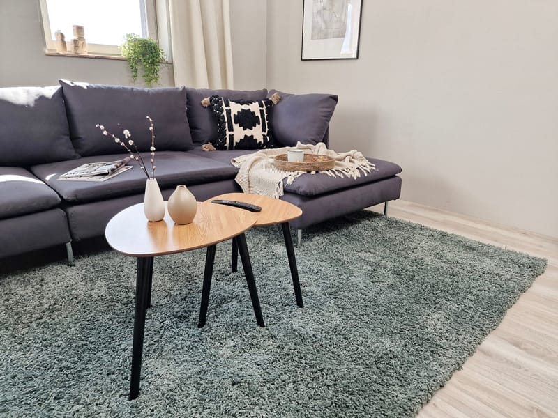 Lounge Ryamatta 160x230 cm Rektangulär - Grön - Textilier & mattor - Mattor - Modern matta - Ryamattor