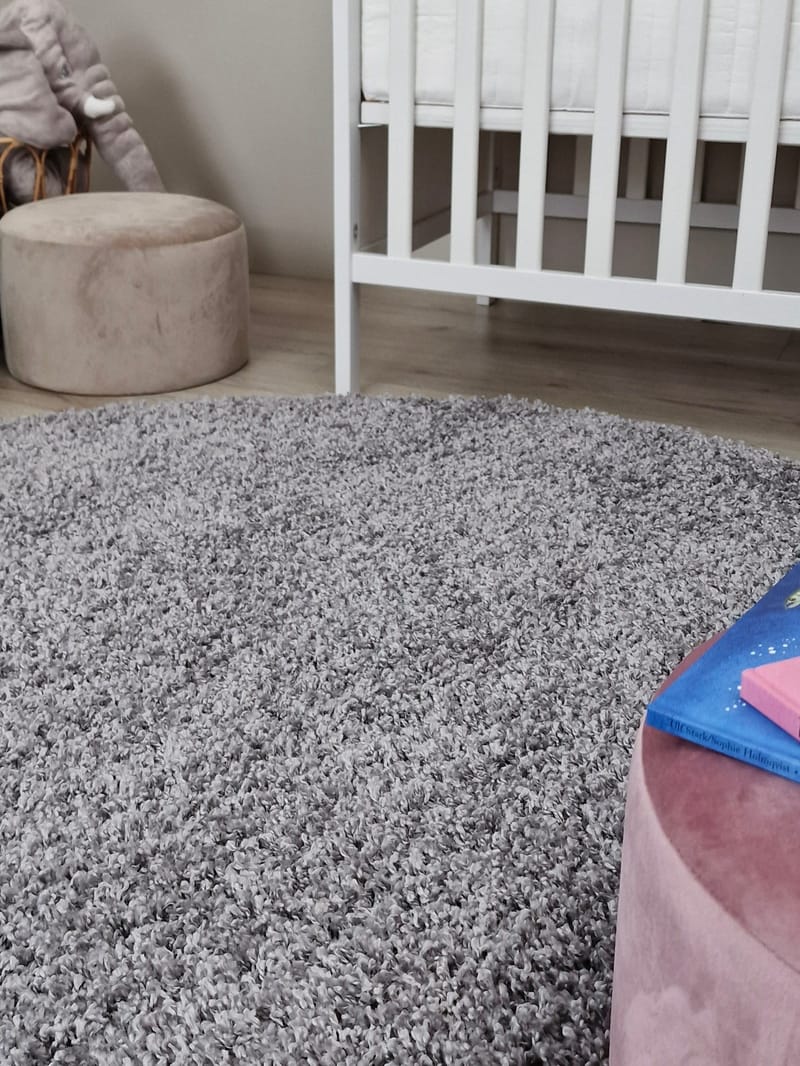 Lounge Ryamatta 200 cm Rund - Silver - Textilier & mattor - Mattor - Modern matta - Ryamattor