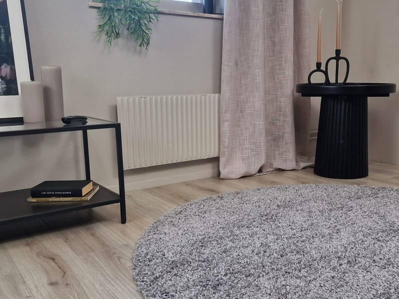 Lounge Ryamatta 200 cm Rund - Silver - Textilier & mattor - Mattor - Modern matta - Ryamattor