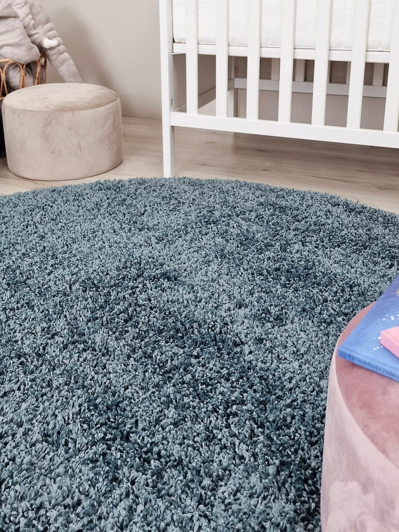 Lounge Ryamatta 240 cm Rund - Petrolblå - Textilier & mattor - Mattor - Modern matta - Ryamattor