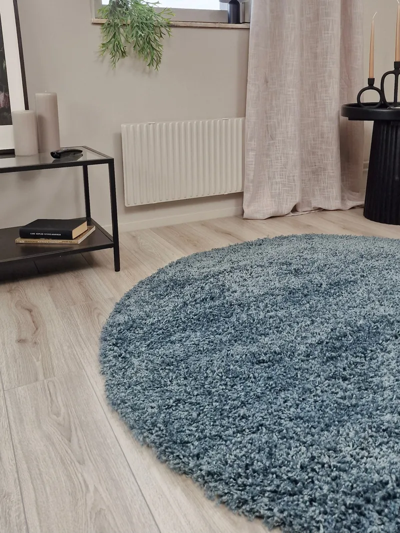 Lounge Ryamatta 240 cm Rund - Petrolblå - Textilier & mattor - Mattor - Modern matta - Ryamattor
