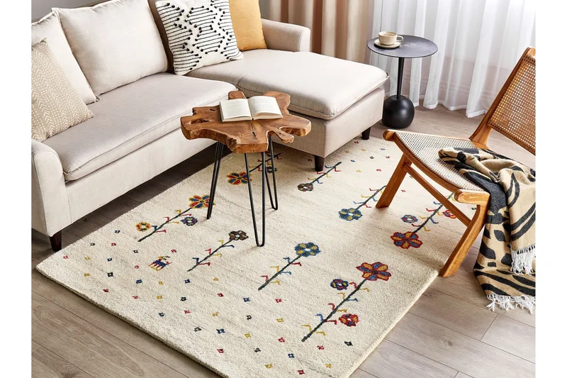 Husunlu Ryamatta 140x200 cm - Beige - Textilier & mattor - Mattor - Modern matta - Ullmattor