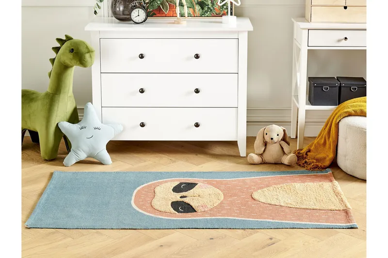 Isak Bomullsmatta 80x150 cm - Blå - Textilier & mattor - Mattor - Modern matta - Bomullsmattor