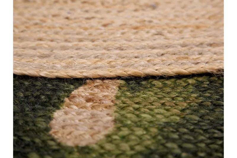 Byner Matta med Monsteramotiv Rund 140 cm - Beige - Textilier & mattor - Mattor - Modern matta - Jutemattor & sisalmattor