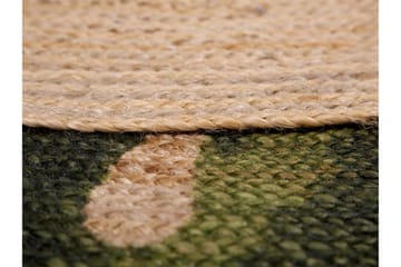 Byner Matta med Monsteramotiv Rund 140 cm - Beige - Textilier & mattor - Mattor - Modern matta - Jutemattor & sisalmattor
