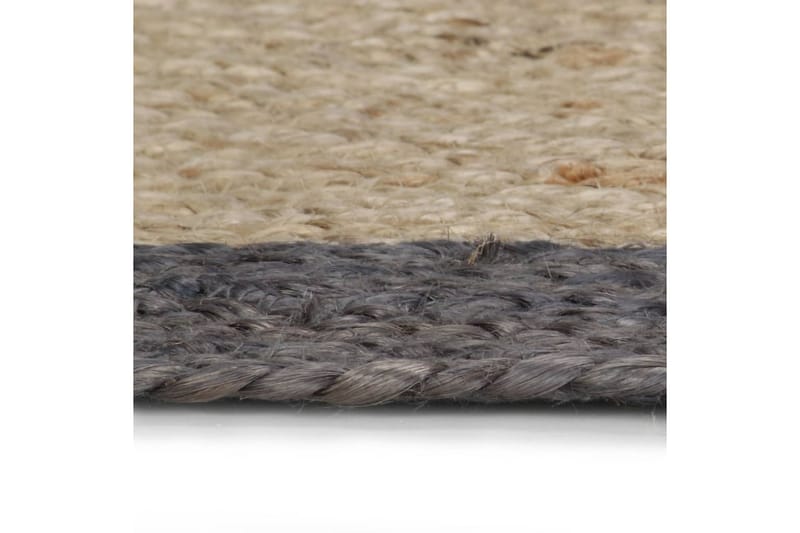Handgjord jutematta med mörkgrå kant 150 cm - Grå - Textilier & mattor - Mattor - Modern matta - Jutemattor & sisalmattor
