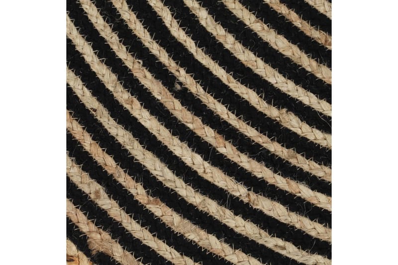 Handgjord jutematta med spiraldesign svart 90 cm - Svart - Jutemattor & sisalmattor