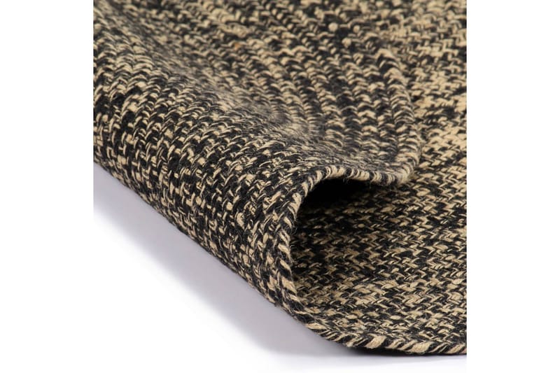 Handgjord jutematta svart och naturlig 150 cm - Svart - Textilier & mattor - Mattor - Modern matta - Jutemattor & sisalmattor