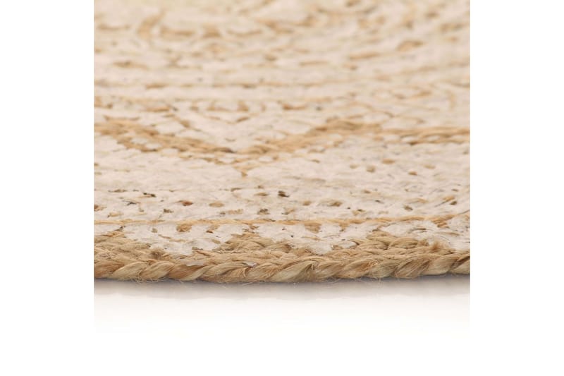 Jutematta flätad tryckmönster rund 150 cm - Beige - Textilier & mattor - Mattor - Modern matta - Jutemattor & sisalmattor