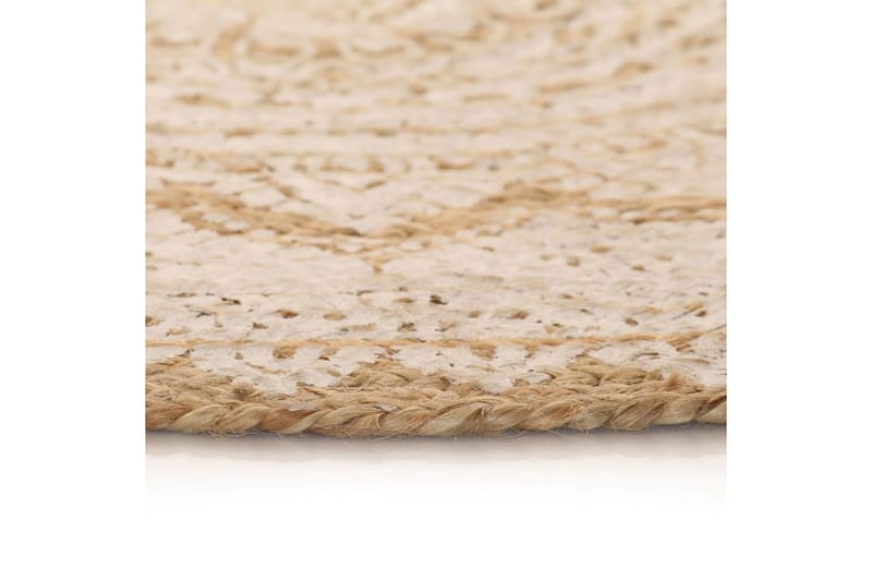 Jutematta flätad tryckmönster rund 90 cm - Beige - Textilier & mattor - Mattor - Modern matta - Jutemattor & sisalmattor