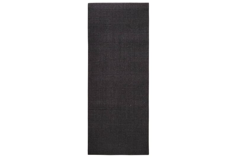 Matta naturlig sisal 100x250 cm svart - Svart - Jutemattor & sisalmattor