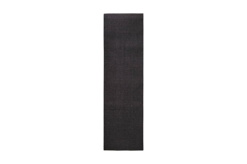 Matta naturlig sisal 100x350 cm svart - Svart - Jutemattor & sisalmattor