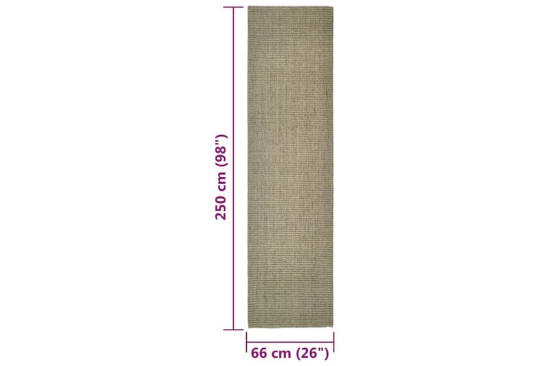 Matta naturlig sisal 66x250 cm taupe - Taupe - Jutemattor & sisalmattor