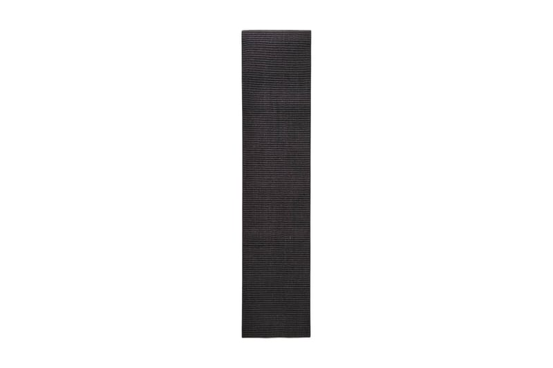 Matta naturlig sisal 66x300 cm svart - Svart - Jutemattor & sisalmattor