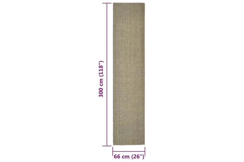 Matta naturlig sisal 66x300 cm taupe - Taupe - Jutemattor & sisalmattor