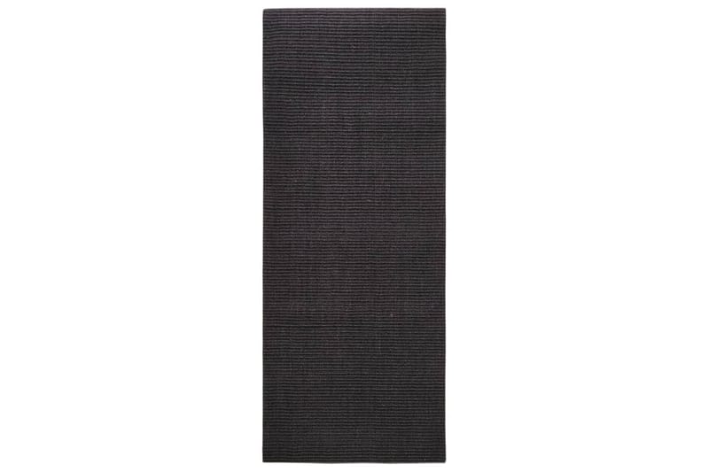 Matta naturlig sisal 80x200 cm svart - Svart - Jutemattor & sisalmattor