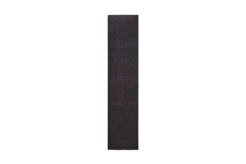 Matta naturlig sisal 80x350 cm svart - Svart - Jutemattor & sisalmattor